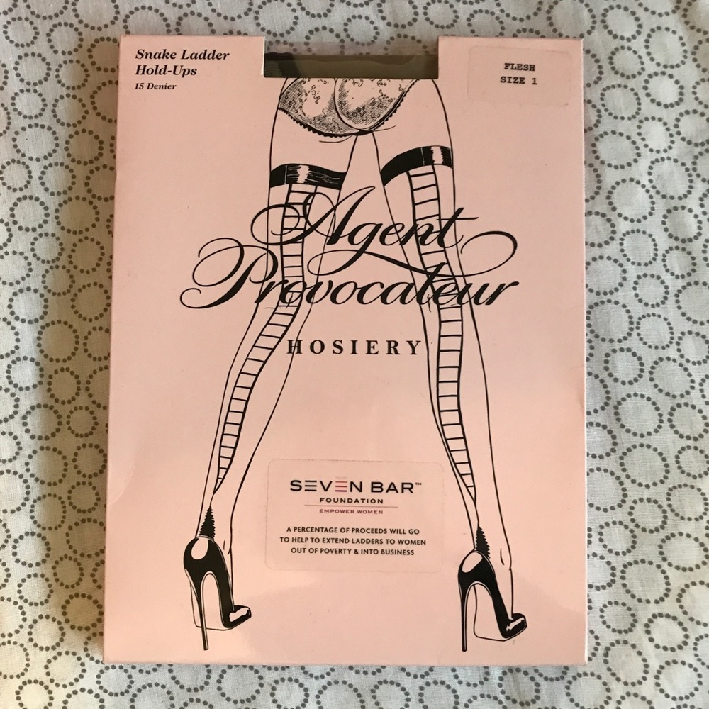 Agent Provocateur flesh stockings, snake ladder